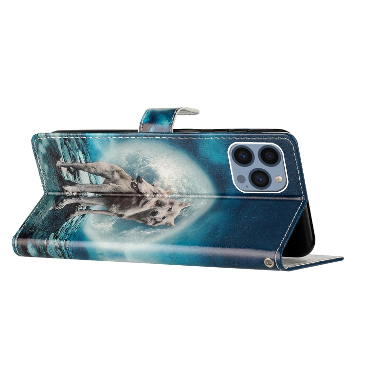 For iPhone 15 Pro Max Colored Drawing Leather Phone Case(Twin Wolves) - HoMEdemic™ 