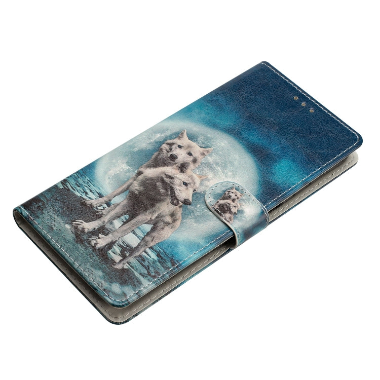 For iPhone 15 Pro Max Colored Drawing Leather Phone Case(Twin Wolves) - HoMEdemic™ 
