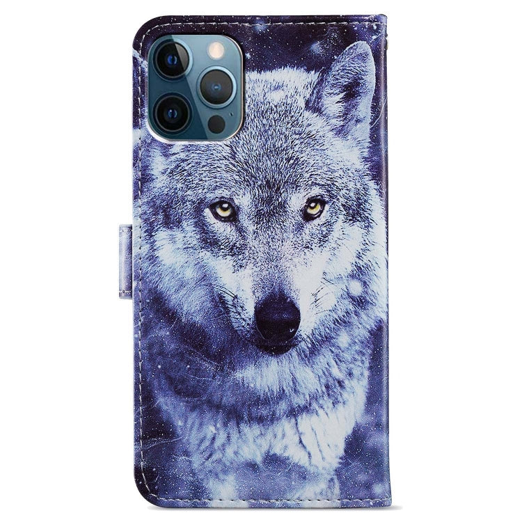 For iPhone 15 Pro Max Colored Drawing Leather Phone Case(White Wolf) - HoMEdemic™ 