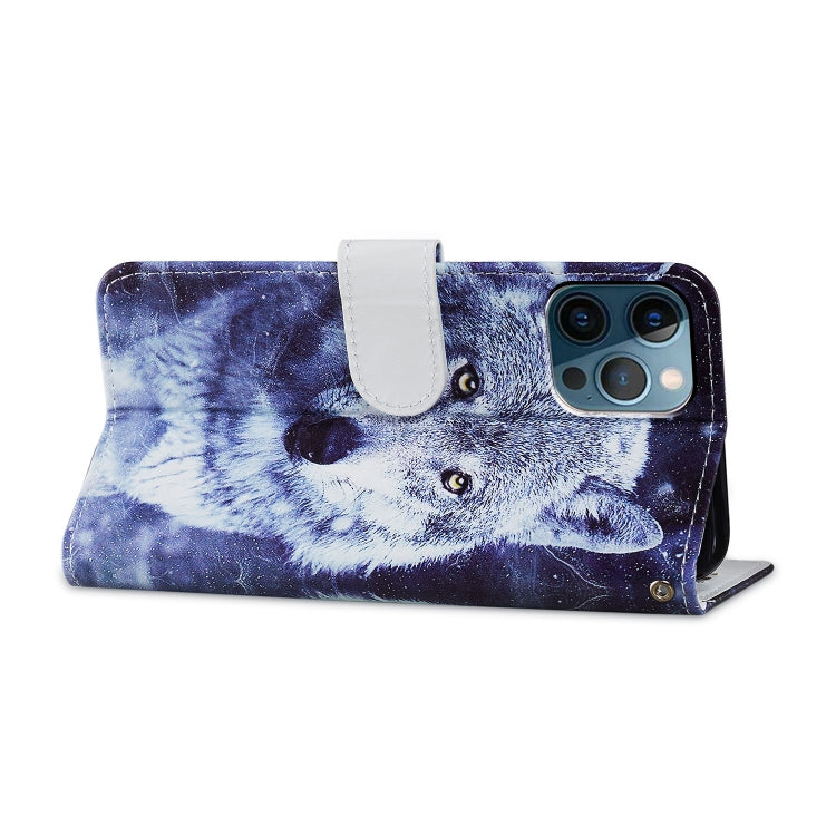 For iPhone 15 Pro Max Colored Drawing Leather Phone Case(White Wolf) - HoMEdemic™ 