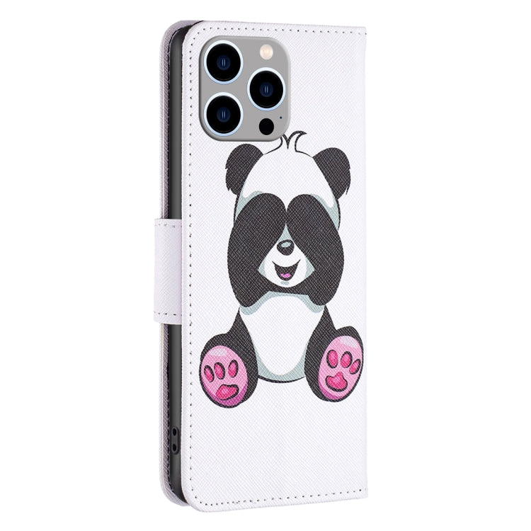 For iPhone 15 Pro Max Colored Drawing Pattern Flip Leather Phone Case(Panda) - HoMEdemic™ 