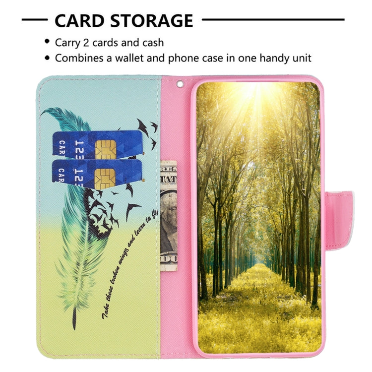 For iPhone 15 Pro Max Colored Drawing Pattern Leather Phone Case(Feather) - HoMEdemic™ 