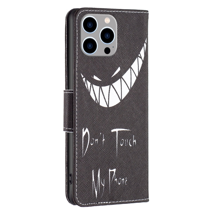 For iPhone 15 Pro Max Colored Drawing Pattern Leather Phone Case(Smirk) - HoMEdemic™ 