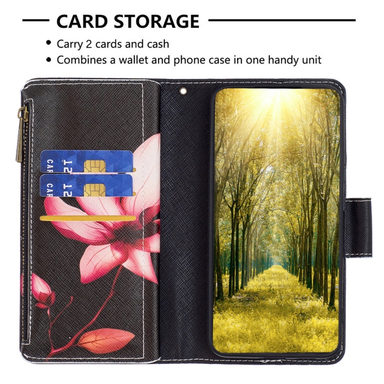 For iPhone 15 Pro Max Colored Drawing Pattern Zipper Phone Leather Case(Lotus) - HoMEdemic™ 