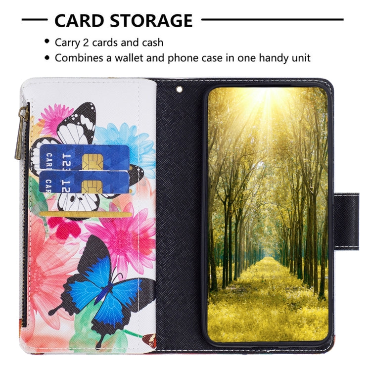 For iPhone 15 Pro Max Colored Drawing Pattern Zipper Phone Leather Case(Two Butterflies) - HoMEdemic™ 