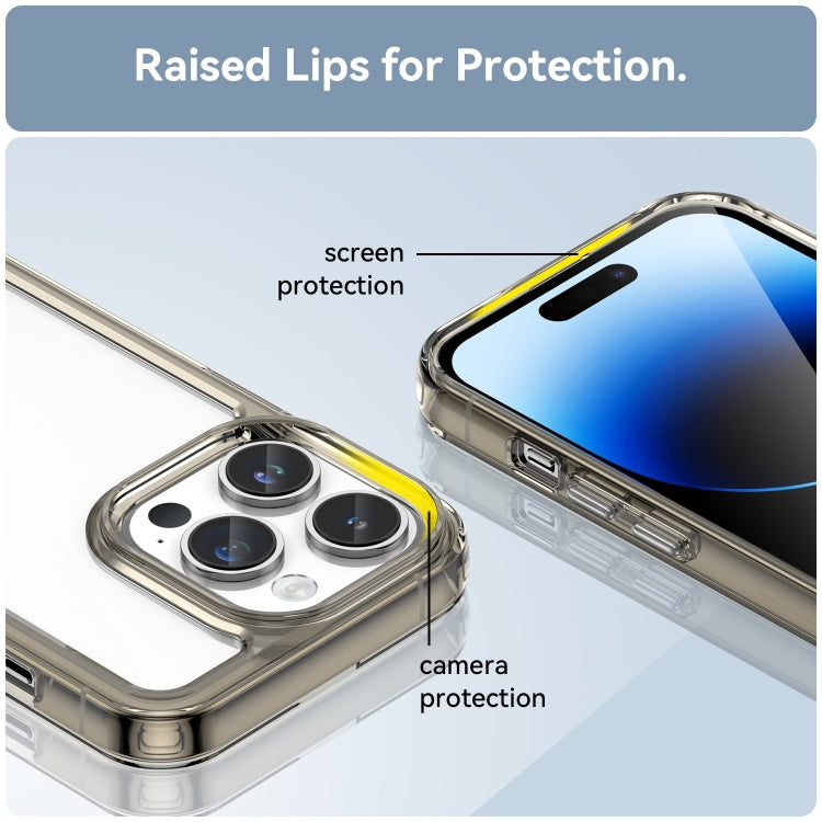 For iPhone 15 Pro Max Colorful Series Acrylic + TPU Phone Case(Transparent Grey) - HoMEdemic™ 