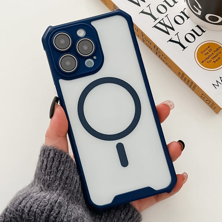 For iPhone 15 Pro Max Colorful Two-Color Lens Film MagSafe Magnetic Horn Acrylic+TPU Case(Blue) - HoMEdemic™ 