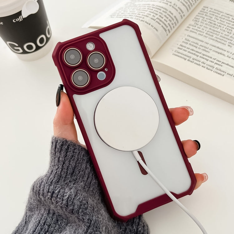For iPhone 15 Pro Max Colorful Two-Color Lens Film MagSafe Magnetic Horn Acrylic+TPU Case(Grey) - HoMEdemic™ 