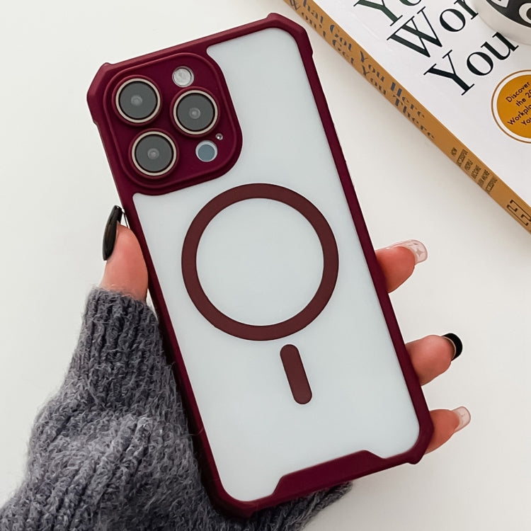 For iPhone 15 Pro Max Colorful Two-Color Lens Film MagSafe Magnetic Horn Acrylic+TPU Case(Red) - HoMEdemic™ 