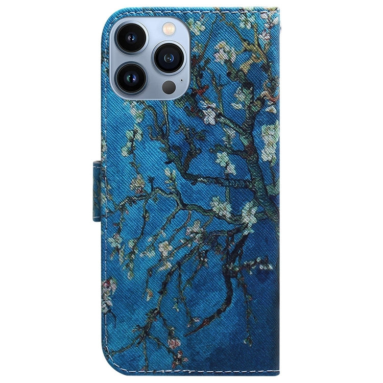 For iPhone 15 Pro Max Coloured Drawing Flip Leather Phone Case(Apricot) - HoMEdemic™ 