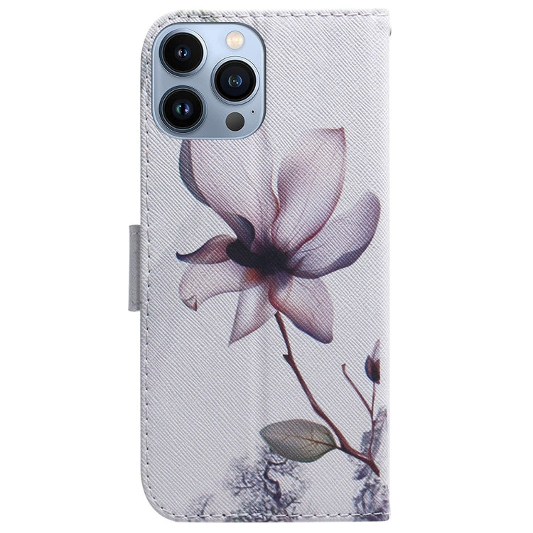 For iPhone 15 Pro Max Coloured Drawing Flip Leather Phone Case(Magnolia) - HoMEdemic™ 