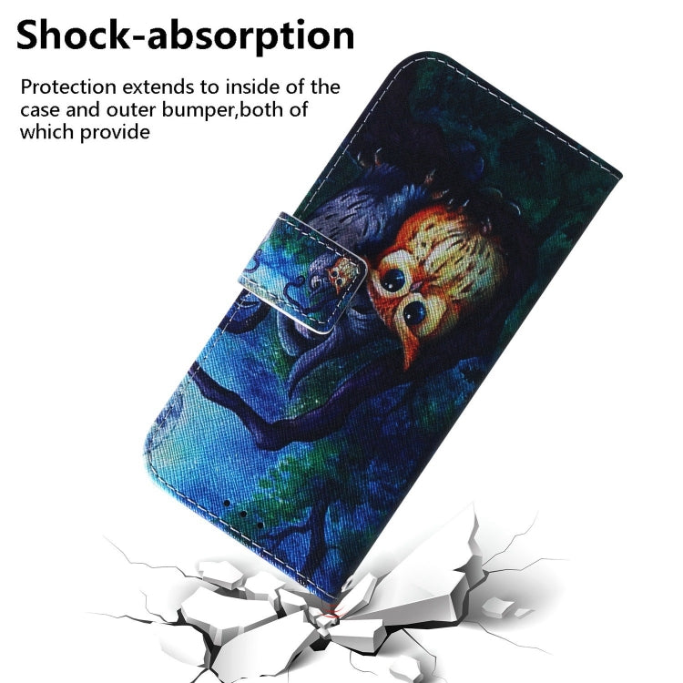 For iPhone 15 Pro Max Coloured Drawing Flip Leather Phone Case(Oil Painting Owl) - HoMEdemic™ 