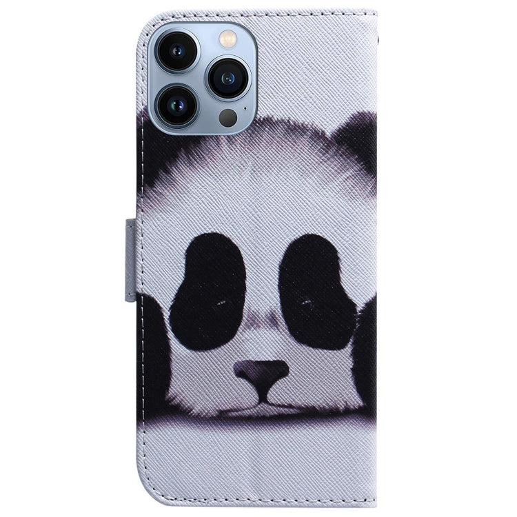For iPhone 15 Pro Max Coloured Drawing Flip Leather Phone Case(Panda) - HoMEdemic™ 