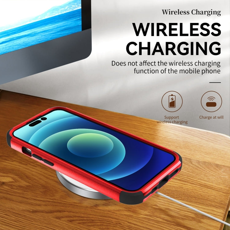 For iPhone 15 Pro Max Commuter Shockproof TPU + PC Phone Case(Red+Black) - HoMEdemic™ 