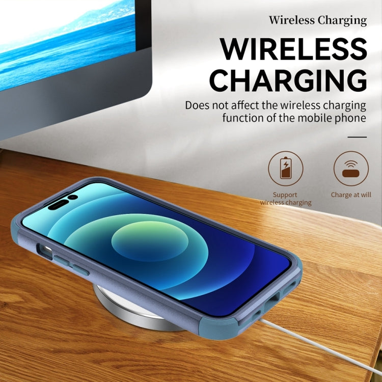 For iPhone 15 Pro Max Commuter Shockproof TPU + PC Phone Case(Royal Blue+Grey Green) - HoMEdemic™ 