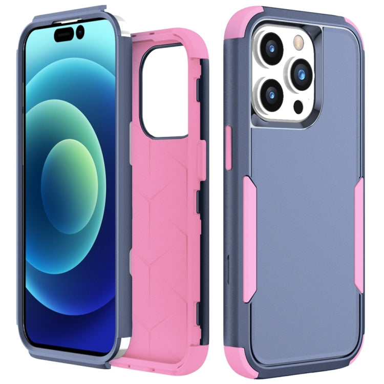 For iPhone 15 Pro Max Commuter Shockproof TPU + PC Phone Case(Royal Blue+Pink) - HoMEdemic™ 