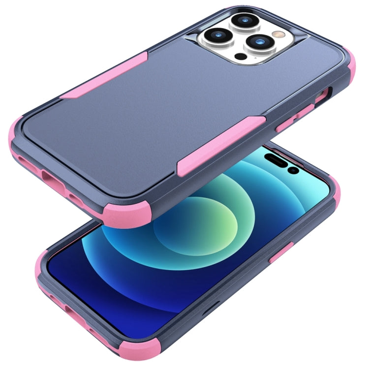For iPhone 15 Pro Max Commuter Shockproof TPU + PC Phone Case(Royal Blue+Pink) - HoMEdemic™ 