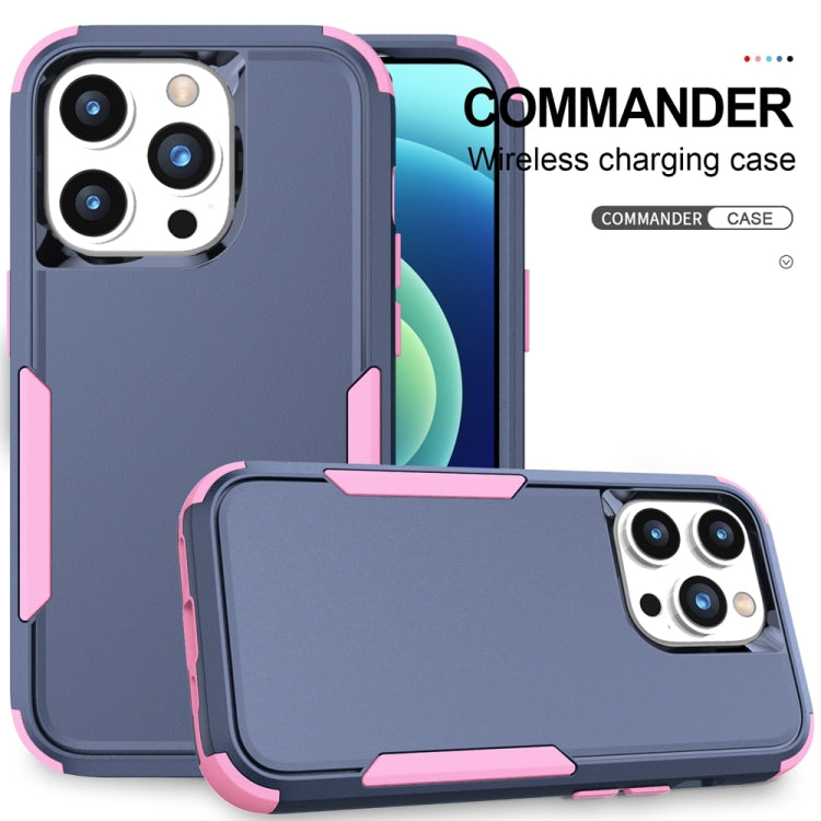 For iPhone 15 Pro Max Commuter Shockproof TPU + PC Phone Case(Royal Blue+Pink) - HoMEdemic™ 