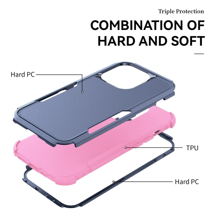 For iPhone 15 Pro Max Commuter Shockproof TPU + PC Phone Case(Royal Blue+Pink) - HoMEdemic™ 
