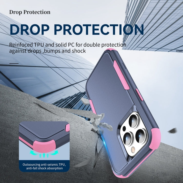 For iPhone 15 Pro Max Commuter Shockproof TPU + PC Phone Case(Royal Blue+Pink) - HoMEdemic™ 
