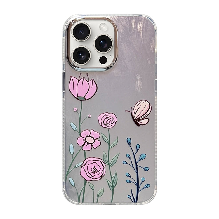 For iPhone 15 Pro Max Cooling Flash Feather TPU + PC Phone Case(Butterfly Flowers) - HoMEdemic™ 