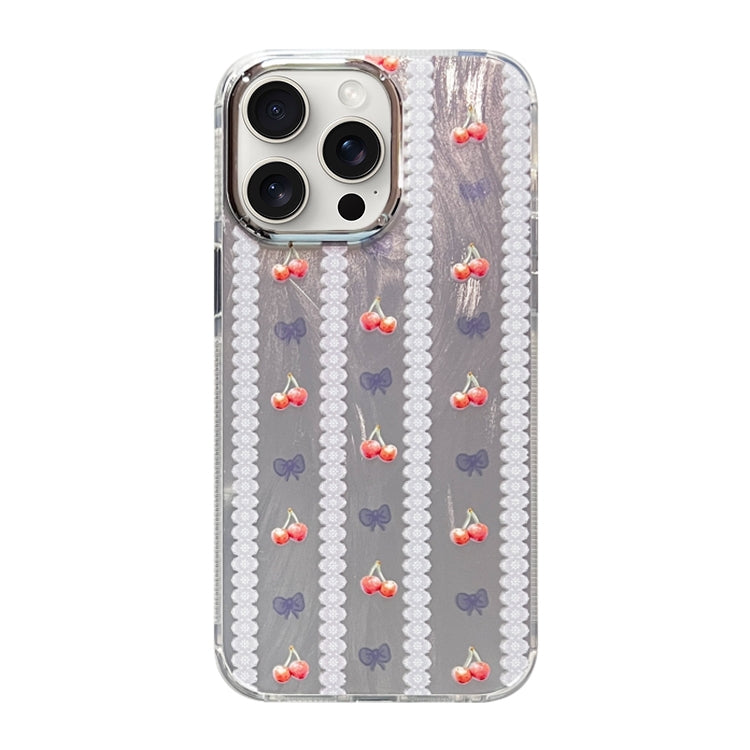 For iPhone 15 Pro Max Cooling Flash Feather TPU + PC Phone Case(Cherry) - HoMEdemic™ 