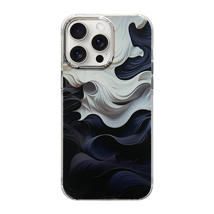 For iPhone 15 Pro Max Cooling Flash Feather TPU + PC Phone Case(Wave Ink) - HoMEdemic™ 