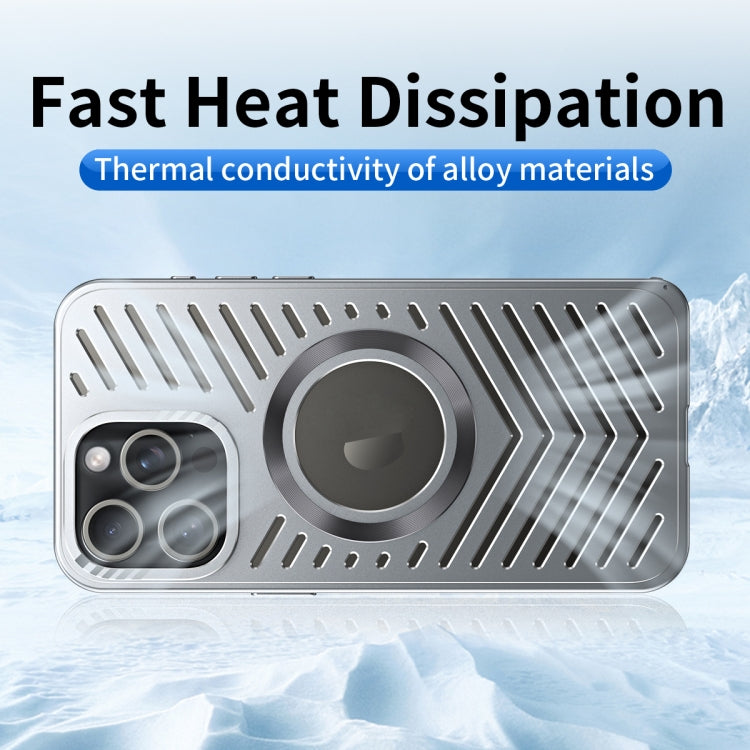 For iPhone 15 Pro Max Cooling MagSafe Magnetic Metal Phone Case(Grey) - HoMEdemic™ 
