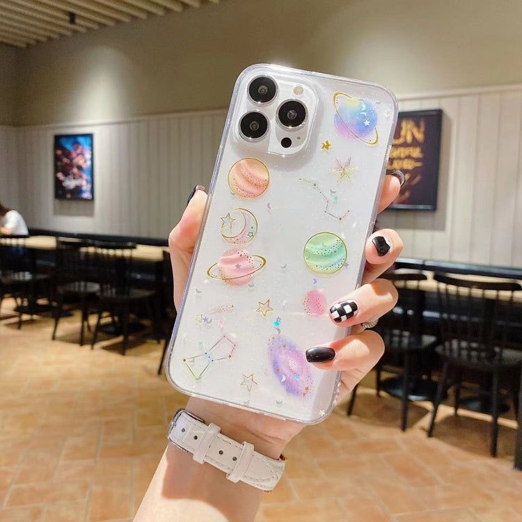 For iPhone 15 Pro Max Cosmic Star Glitter Epoxy TPU Phone Case(Transparent) - HoMEdemic™ 