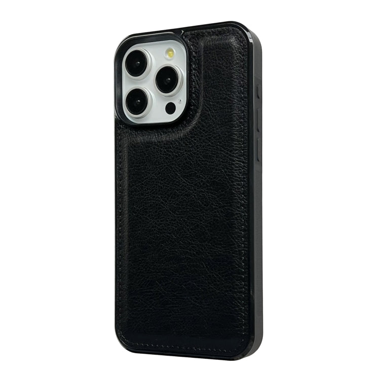 For iPhone 15 Pro Max Cowhide Texture Back Cover Phone Case(Black) - HoMEdemic™ 