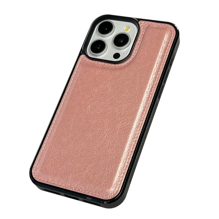 For iPhone 15 Pro Max Cowhide Texture Back Cover Phone Case(Rose Gold) - HoMEdemic™ 