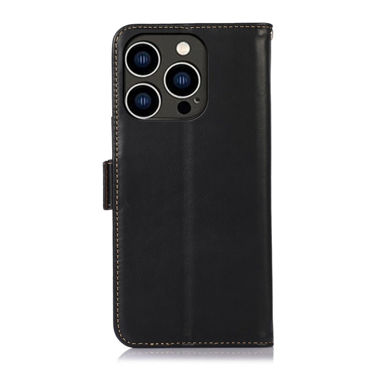 For iPhone 15 Pro Max Crazy Horse Top Layer Cowhide Leather Phone Case(Black) - HoMEdemic™ 