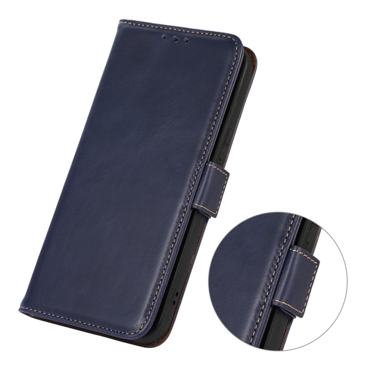 For iPhone 15 Pro Max Crazy Horse Top Layer Cowhide Leather Phone Case(Blue) - HoMEdemic™ 