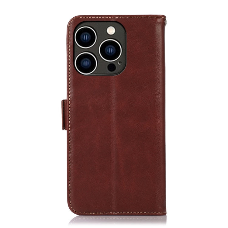 For iPhone 15 Pro Max Crazy Horse Top Layer Cowhide Leather Phone Case(Brown) - HoMEdemic™ 