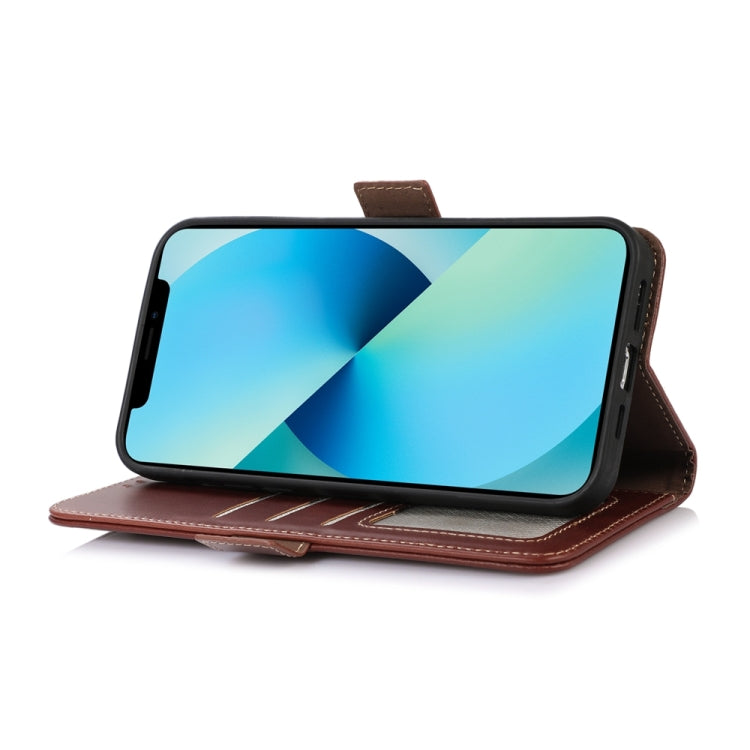 For iPhone 15 Pro Max Crazy Horse Top Layer Cowhide Leather Phone Case(Brown) - HoMEdemic™ 