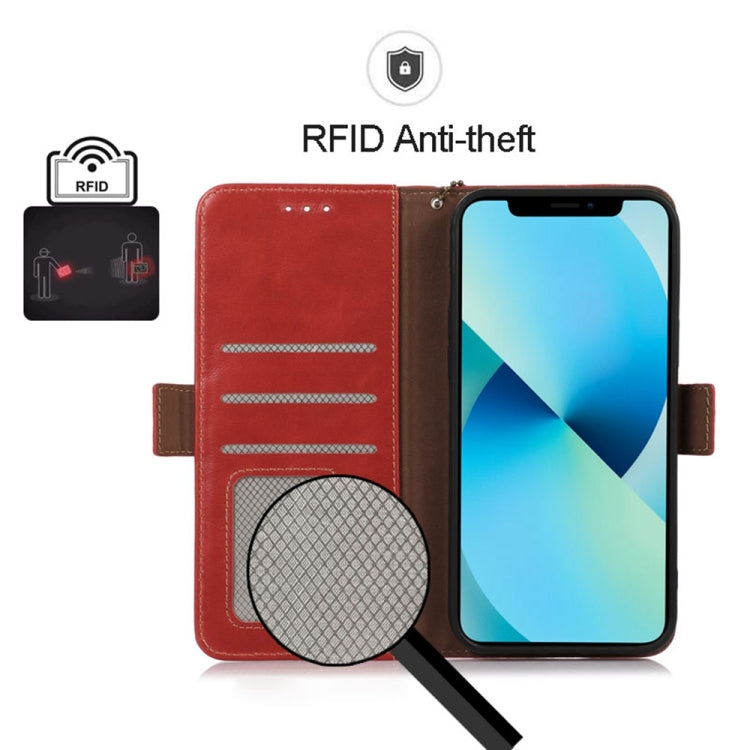 For iPhone 15 Pro Max Crazy Horse Top Layer Cowhide Leather Phone Case(Red) - HoMEdemic™ 