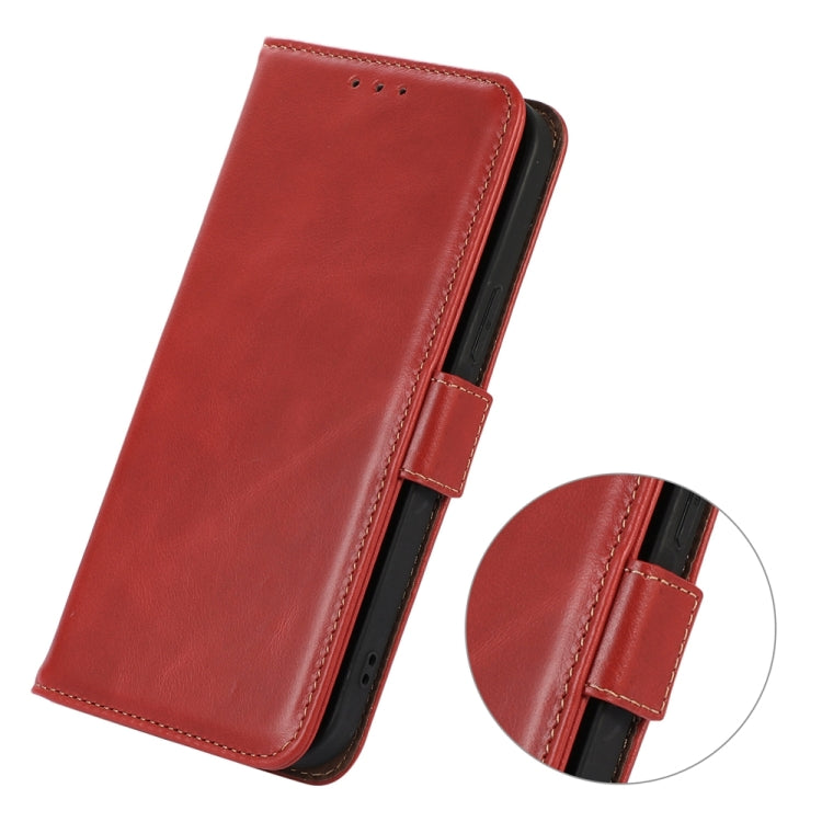For iPhone 15 Pro Max Crazy Horse Top Layer Cowhide Leather Phone Case(Red) - HoMEdemic™ 