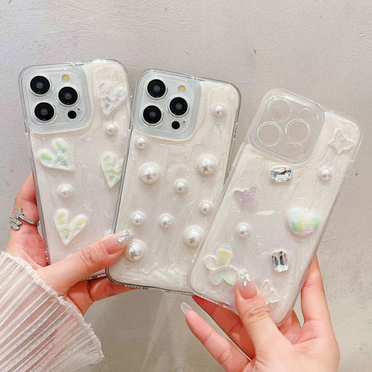 For iPhone 15 Pro Max Cream Gum Decoden TPU Phone Case(Butterfly) - HoMEdemic™ 