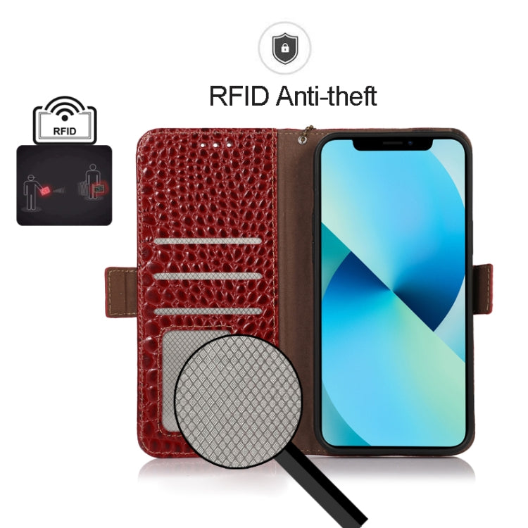 For iPhone 15 Pro Max Crocodile Top Layer Cowhide Leather Phone Case(Red) - HoMEdemic™ 