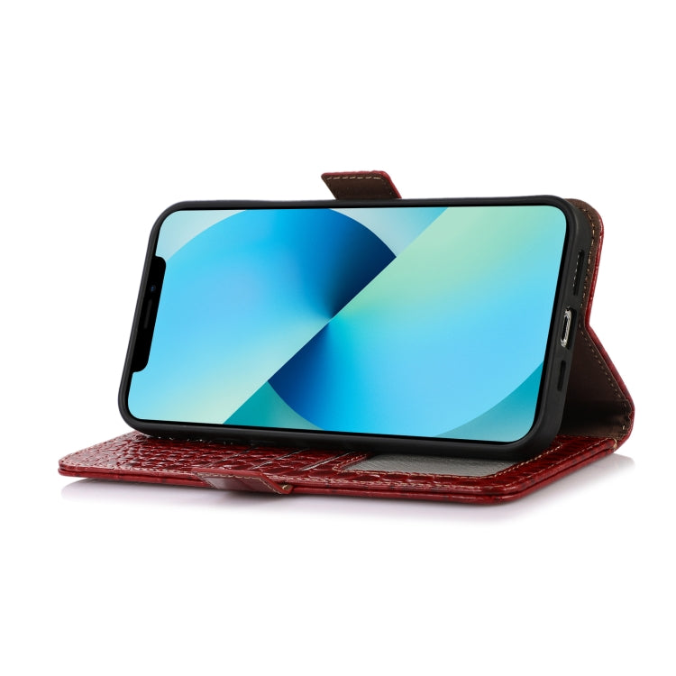 For iPhone 15 Pro Max Crocodile Top Layer Cowhide Leather Phone Case(Red) - HoMEdemic™ 