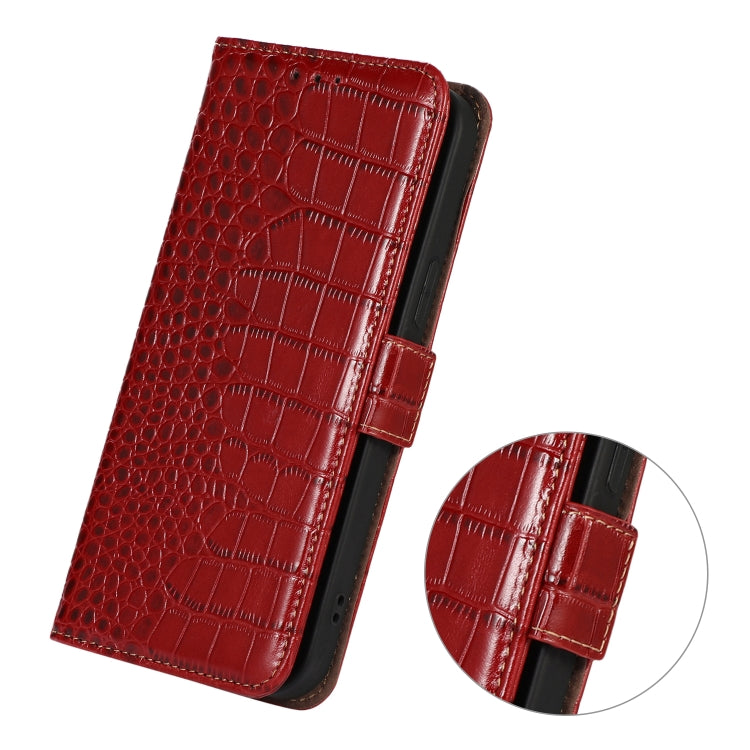 For iPhone 15 Pro Max Crocodile Top Layer Cowhide Leather Phone Case(Red) - HoMEdemic™ 