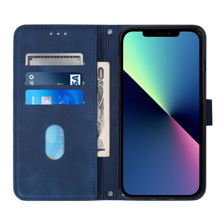 For iPhone 15 Pro Max Crossbody 3D Embossed Flip Leather Phone Case(Blue) - HoMEdemic™ 