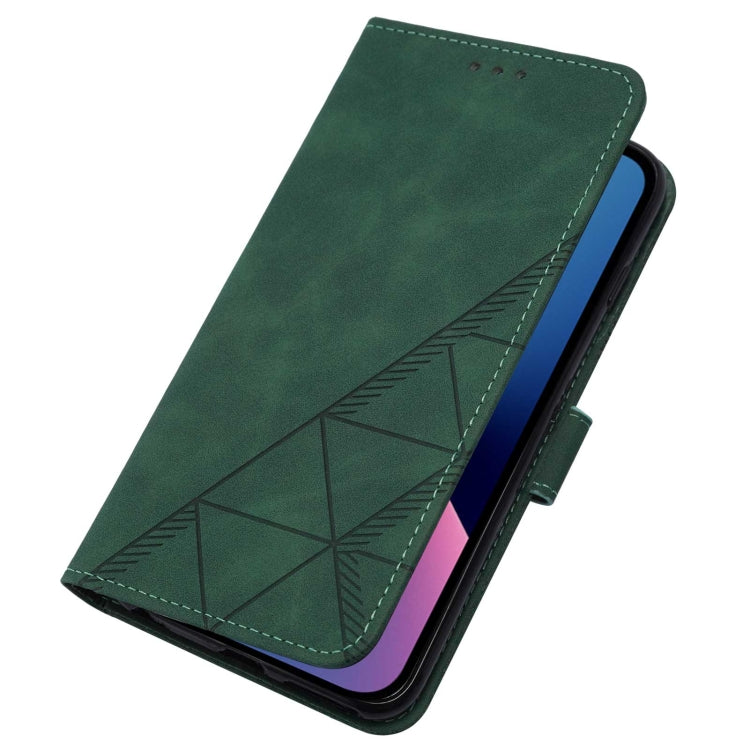 For iPhone 15 Pro Max Crossbody 3D Embossed Flip Leather Phone Case(Dark Green) - HoMEdemic™ 