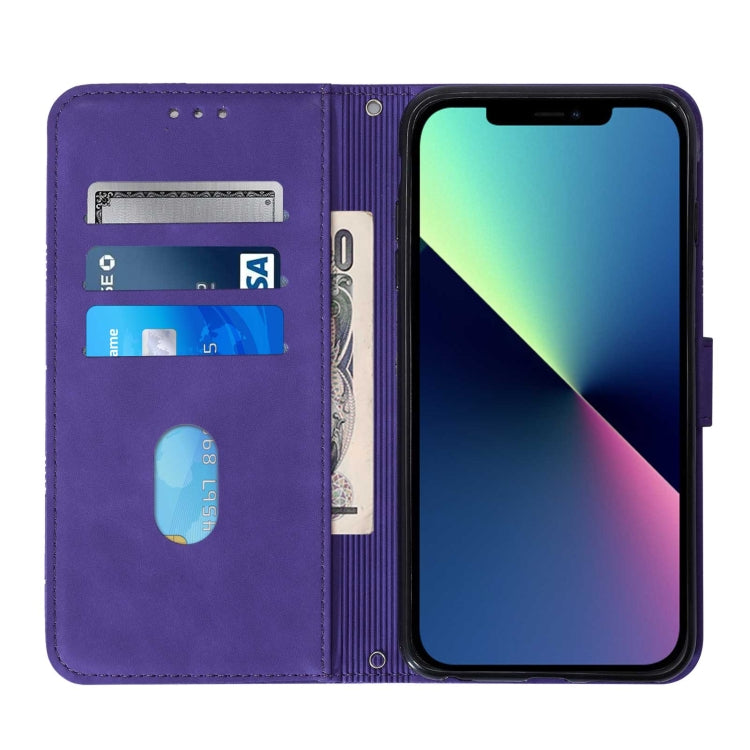 For iPhone 15 Pro Max Crossbody 3D Embossed Flip Leather Phone Case(Purple) - HoMEdemic™ 