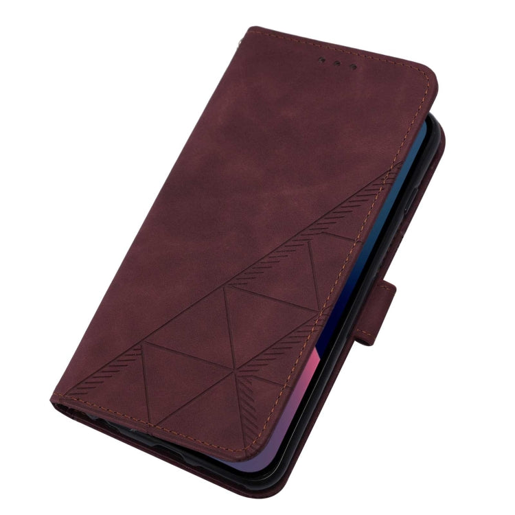 For iPhone 15 Pro Max Crossbody 3D Embossed Flip Leather Phone Case(Wine Red) - HoMEdemic™ 