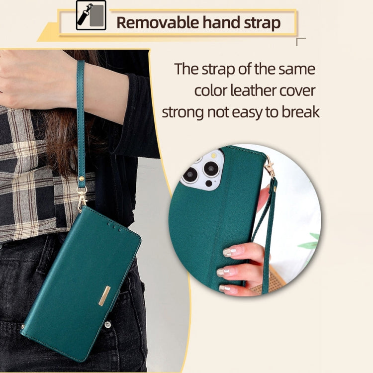 For iPhone 15 Pro Max Crossbody Chain Leather Phone Case(Green) - HoMEdemic™ 
