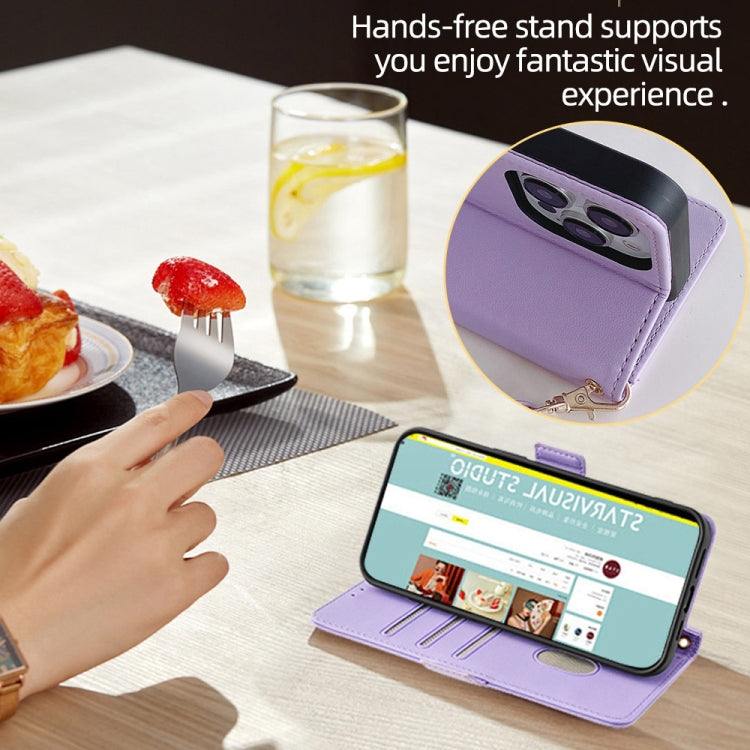 For iPhone 15 Pro Max Crossbody Chain Leather Phone Case(Purple) - HoMEdemic™ 