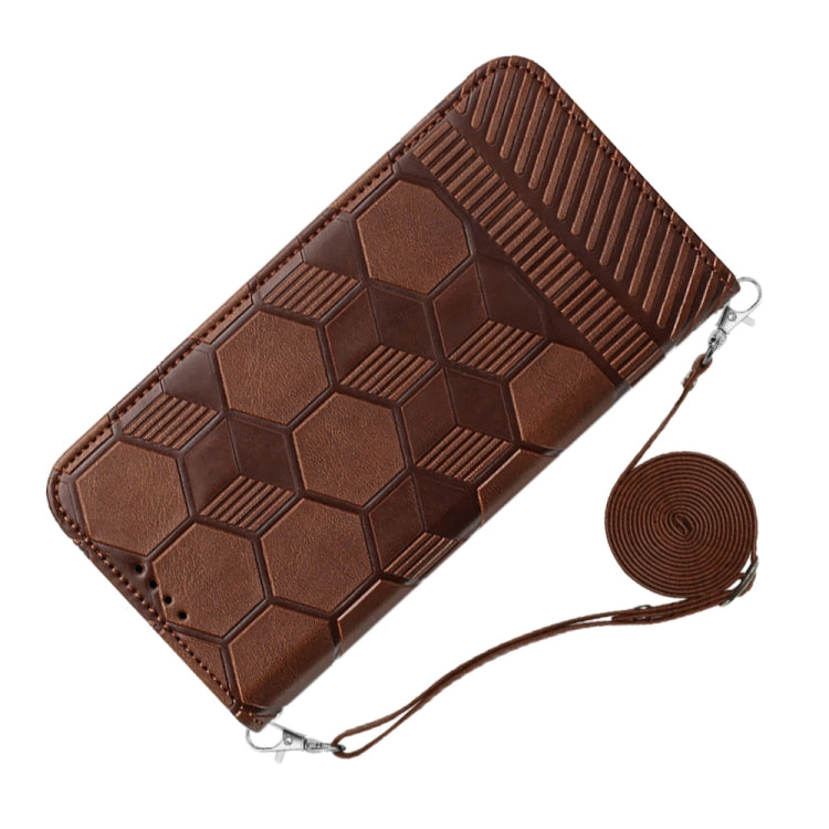 For iPhone 15 Pro Max Crossbody Football Texture Magnetic PU Phone Case(Brown) - HoMEdemic™ 