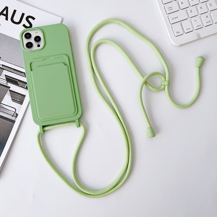 For iPhone 15 Pro Max Crossbody Lanyard Elastic Silicone Card Holder Phone Case(Green) - HoMEdemic™ 