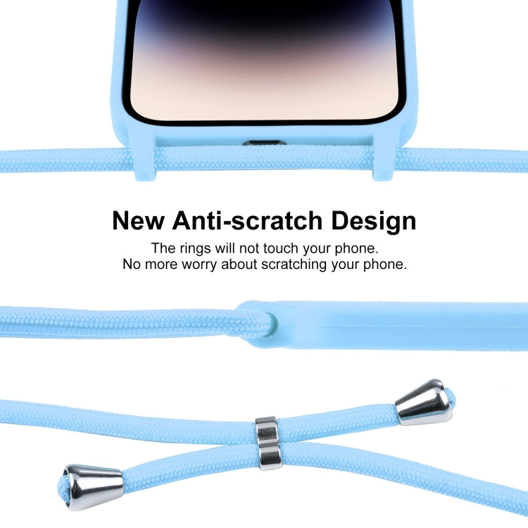 For iPhone 15 Pro Max Crossbody Lanyard Liquid Silicone Case(Blue) - HoMEdemic™ 